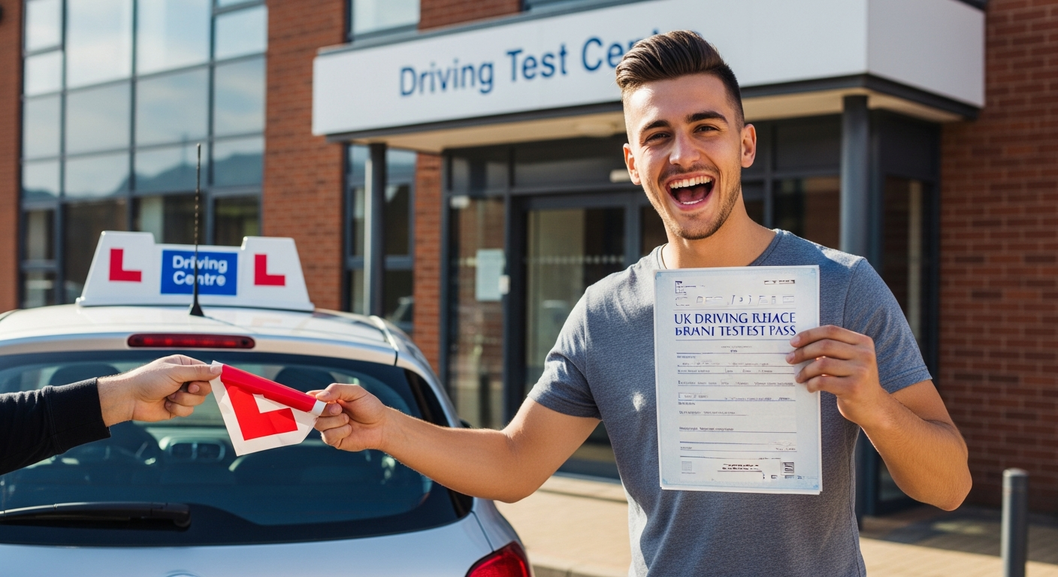Learner driver on an intensive driving course in a dual‑control car